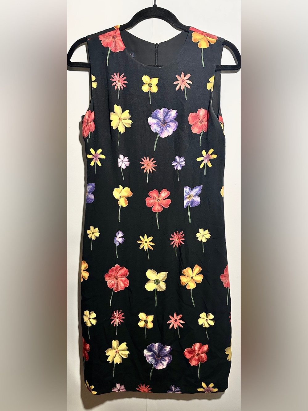 Harold's Black Midi Dress with Multicolor Floral Print